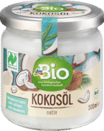 زيت جوز الهند العضوي المضغوط على البارد. dm Bio Kokosöl, nativ, 300 ml