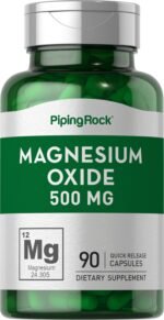 أكسيد المغنيسيوم 500 مجم 90 كبسولة سريعة الإطلاق.Magnesium Oxide, 500 mg