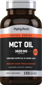زيت MCT 3600 مجم (لكل وجبة) 150 كبسولة. MCT-Öl 3600 mg (pro Portion) 150 Softgele