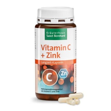 كبسولات فيتامين سي+زنك طويلة الأمد.Vitamin C+Zink 60-Kapseln