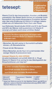 ⁦فيتامين د3 3000 مكثف .tetesept Vitamin D3 3000 Intens⁩ - الصورة ⁦2⁩