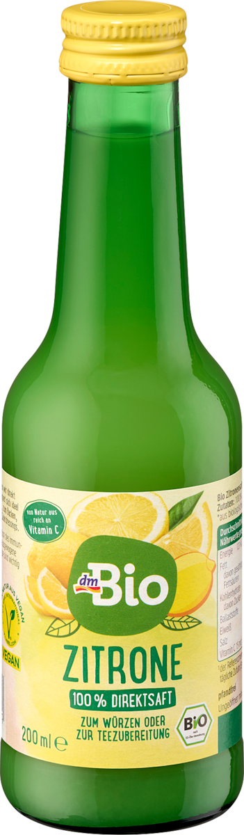 عصير طازج، ليمون، 200 مل.Direktsaft, Zitrone, 200 ml