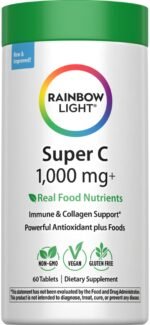 سوبر سي 1.000 ملغ + مغذيات من أطعمة حقيقية.Super C 1.000 mg + Nährstoffe aus echten Lebensmitteln, 60 vegane Tabletten