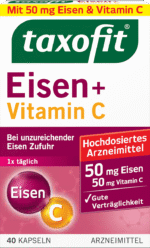 كبسولات الحديد + فيتامين سي، .taxofit Eisen + Vitamin C Kapseln, 40 St