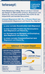 ⁦مغنيسيوم 500 + فيتامين ب12 بالتدريج .tetesept Magnesium 500 + B12 Depot Tabletten 30 St, 42,8 g⁩ - الصورة ⁦2⁩