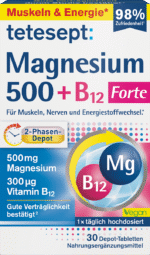 مغنيسيوم 500 + فيتامين ب12 بالتدريج .tetesept Magnesium 500 + B12 Depot Tabletten 30 St, 42,8 g