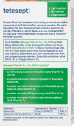 ⁦فيتامين K2 + D3 أقراص صغيرة 3000، 30 قرصًا.tetesept Vitamin K2 + D3 3000 Mini-Tabletten 30 St, 9,2 g⁩ - الصورة ⁦2⁩