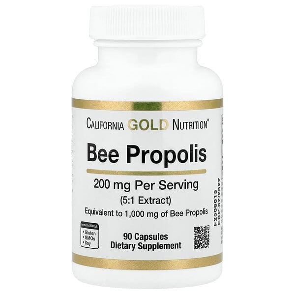 182 صمغ النحل، بروبوليس النحل، 1,000 ملغ، 90كبسولة.Bee Propolis, Bienenpropolis, 1.000 mg - الصورة 1