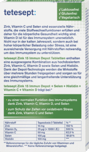 ⁦زنك 15 مناعة ديبوت بالإضافة إلى فيتامين C و  tetesept Zink 15 Immun Depot plus vitamin c und D3⁩ - الصورة ⁦2⁩