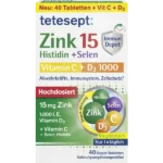 زنك 15 مناعة ديبوت بالإضافة إلى فيتامين C و  tetesept Zink 15 Immun Depot plus vitamin c und D3