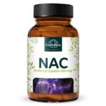 حمض أميني نباتي من التخمير الطبيعي.NAC - N-Acetyl-Cystein aus natürlicher Fermentation - 250 mg pro Tagesdosis (1 Kapsel) - 90 Kapseln