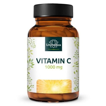 فيتامين سي.Vitamin C - 1.000 mg pro Tagesdosis (2 Kapseln) - 99 % Reinheit - 180 Kapseln