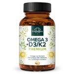 أوميغا 3/ فيتامين د3 / ك2.Vitamin D3 + K2 MK7 All-trans + Omega 3 - Premium - 90 Softgelkapseln