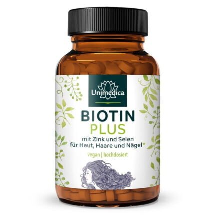 Biotin Plus mit Selen und Zink*  365 Tabletten - von Unimedica. البيوتين والسيلينيوم والزنك