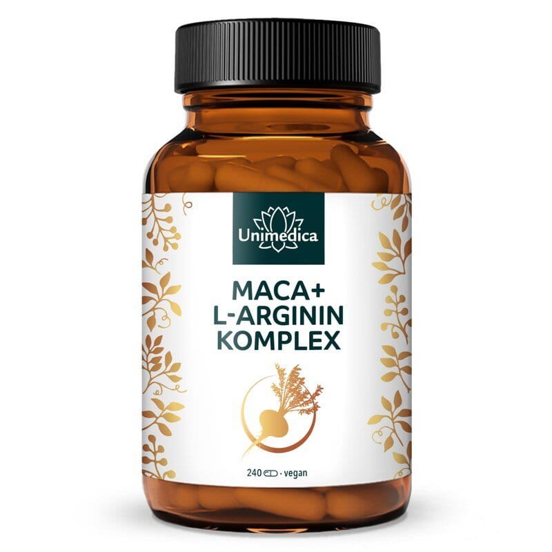 25716_800x800 Maca + L-Arginin Komplex - hochdosiert - 240 Kapseln - von Unimedica.ماكا + مركب إل-أرجينين - الصورة 1