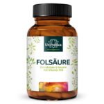 Folsäure mit Extrafolate S von Gnosis und Vitamin B12 -  180 Kapseln - von Unimedica. حمض الفوليك مع إكسترا فولات إس من غنوسيس وفيتامين ب12