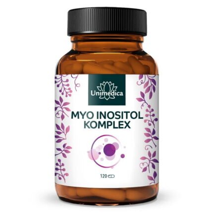 مركب ميو إينوزيتول مع حمض الفوليك وفيتامين ب6. Myo Inositol Komplex - mit Folsäure und Vitamin B6 - 120 Kapseln - von Unimedica
